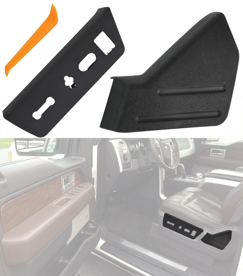 OKPARZ Replacement for Front Left LH Driver Seat Trim Cover Panel & Seat Switch Housing Bezel 2009-2014 Ford F-150 F150 9L3Z1661693CA Black - Image 1